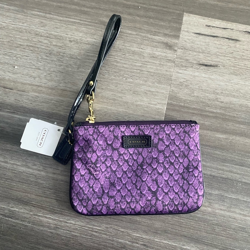 Coach Quilted Purple Wristlet